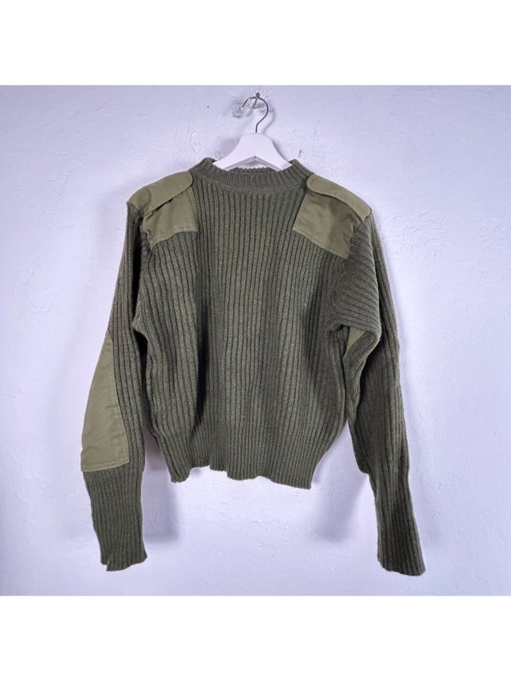 DSCP Valor Collection Military Service Green Ribbed Wool Sweater Pullover Sz 36